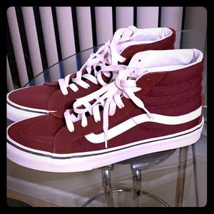 Men’s Old Skool Burgundy High Top Vans